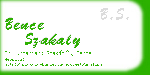 bence szakaly business card